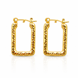 Posh Textured Square Hoop Earrings