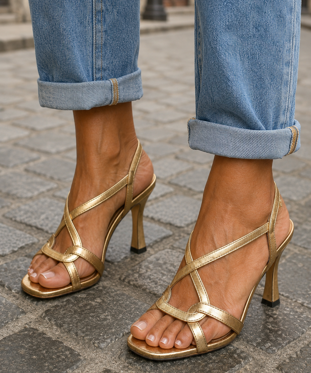 Elisabetta | Golden Sandals Summer Charm