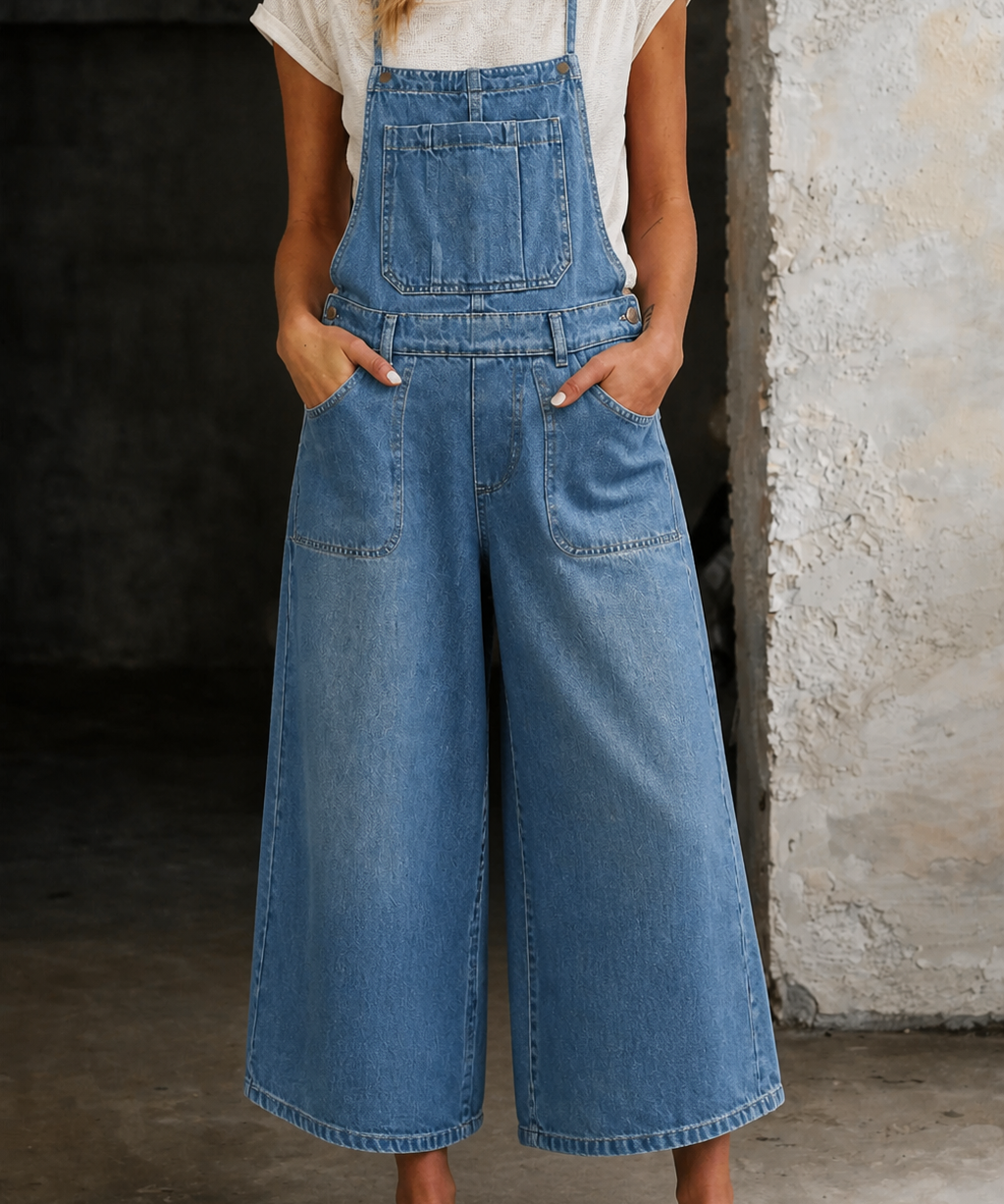 Indie | Wide Leg Suspender Jumpsuit
