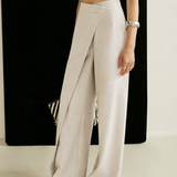 Luna | Women's High Waist Wide Leg Trousers Asymmetric Wrap Pants