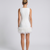 Nisha | Mini Dress With Feather Hem