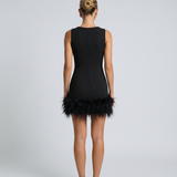 Nisha | Mini Dress With Feather Hem
