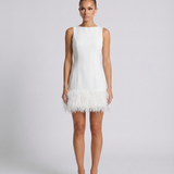 Nisha | Mini Dress With Feather Hem