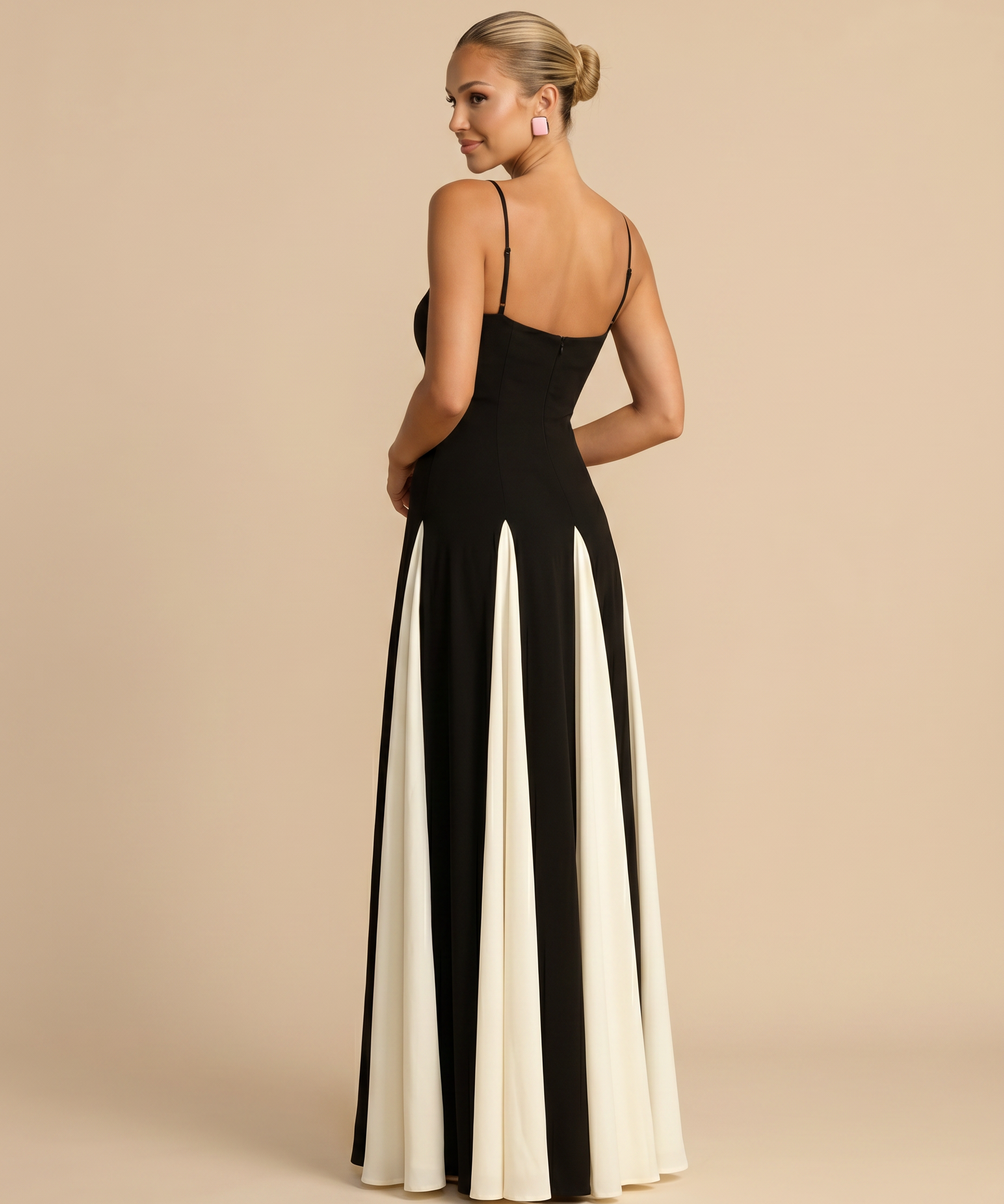 Lupe | Maxi Dress With Contrast Panel Skirt