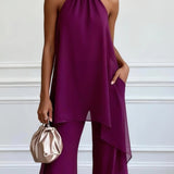 Amethyra | Purple Top & Pants Set