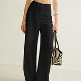 Luna | Women's High Waist Wide Leg Trousers Asymmetric Wrap Pants