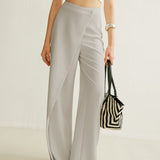 Luna | Women's High Waist Wide Leg Trousers Asymmetric Wrap Pants