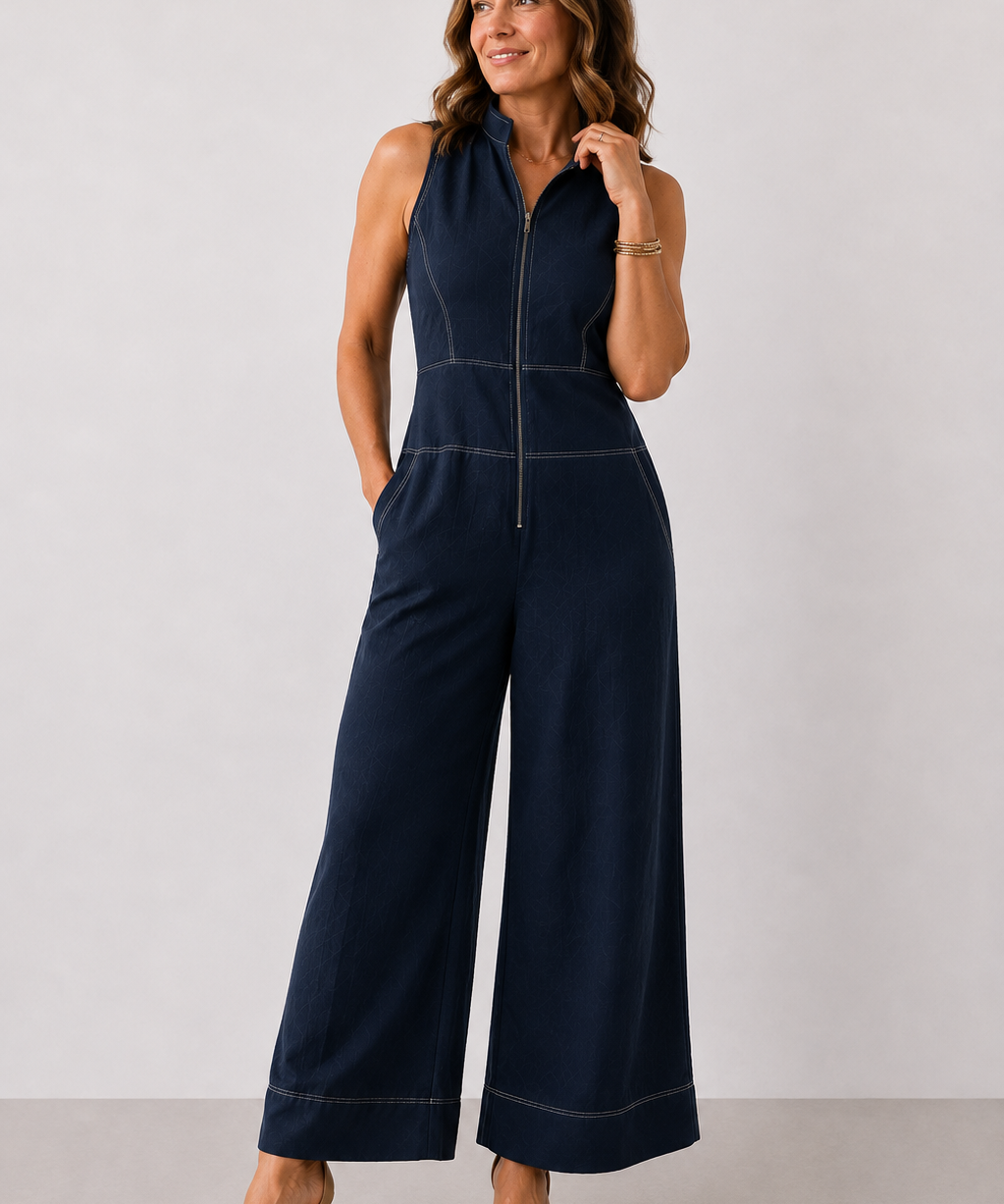 Lavinia™ Zip-Front Wide-Leg Jumpsuit